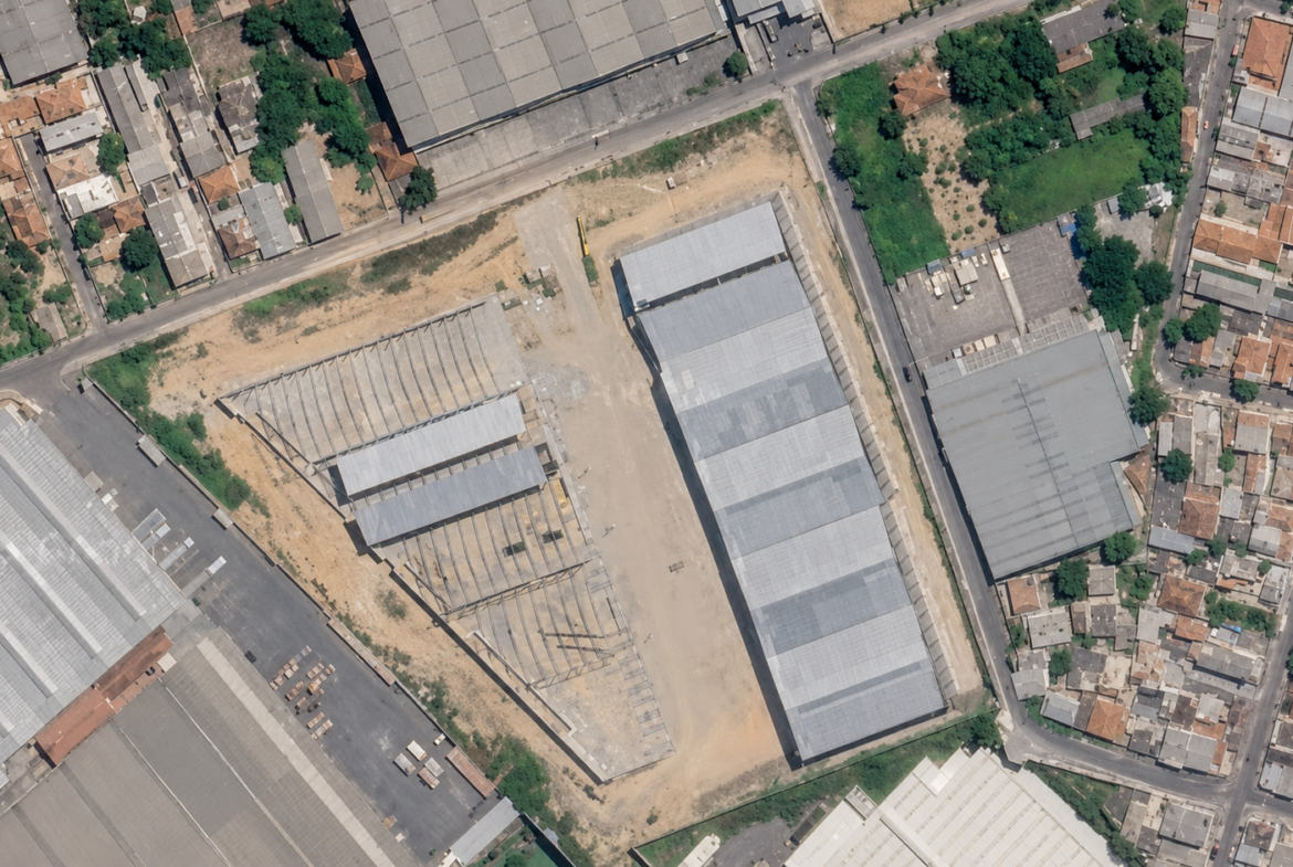Vista aérea do condomínio logístico onde fica o galpão, na Chácara Cotia