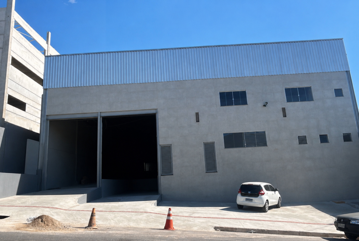 Galpão para Locação no Bairro do Comércio, Contagem – 1.200m² com Doca e Pé-Direito de 7m